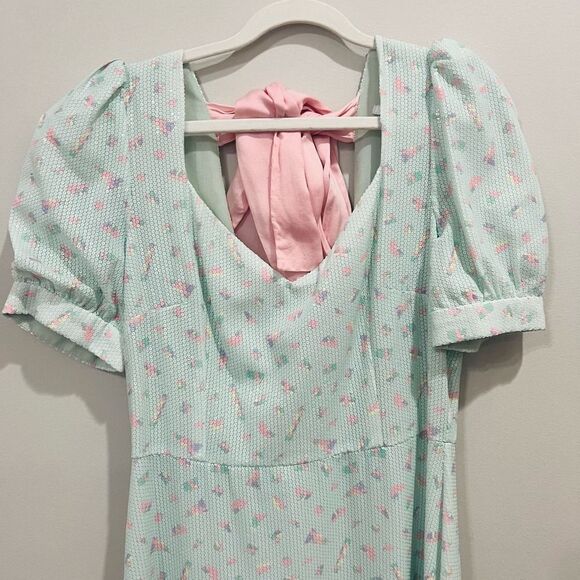 Olivia Rubin light blue pink sequin daphne dress size 6 - Picture 8 of 9